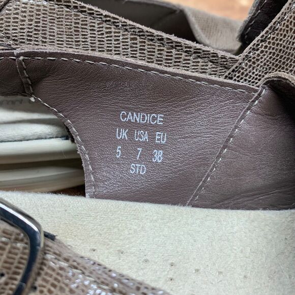 HOTTER Comfort Concept Candice Beige Leather Sandals Size 7 EU 38 - Picture 7 of 11